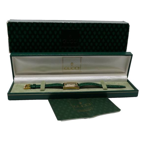 Gucci 2600L Quartz Analog Green Leather Women's Watch Swiss Made GG-A0228P-C025 - Picture 3 of 10